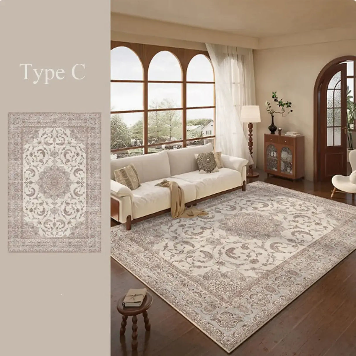 Vintage Bohemian Anti-Slip Machine Washable Area Rug Image - 9