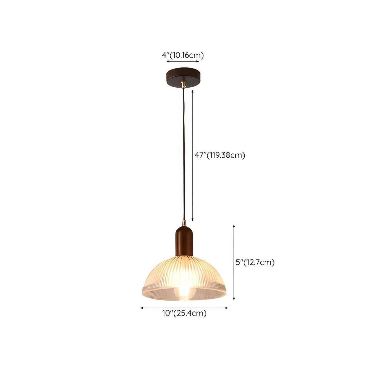 Vintage Brass Clear Glass Dome Pendant Bedroom