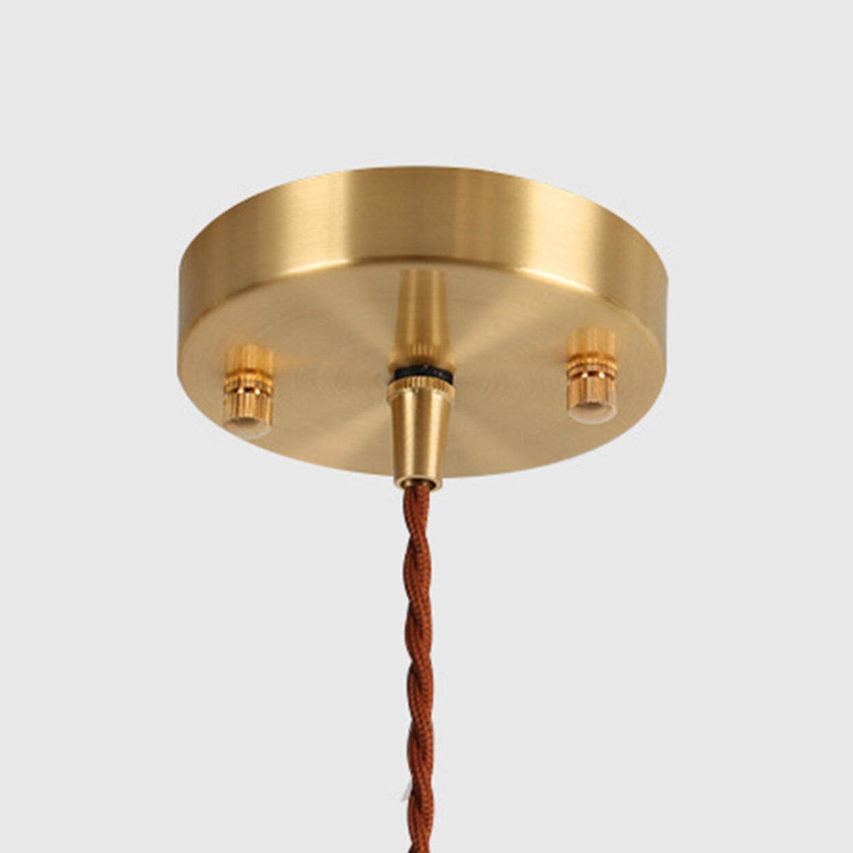 Vintage Brass Crystal Clear Glass Flower Pendant Light Image - 8