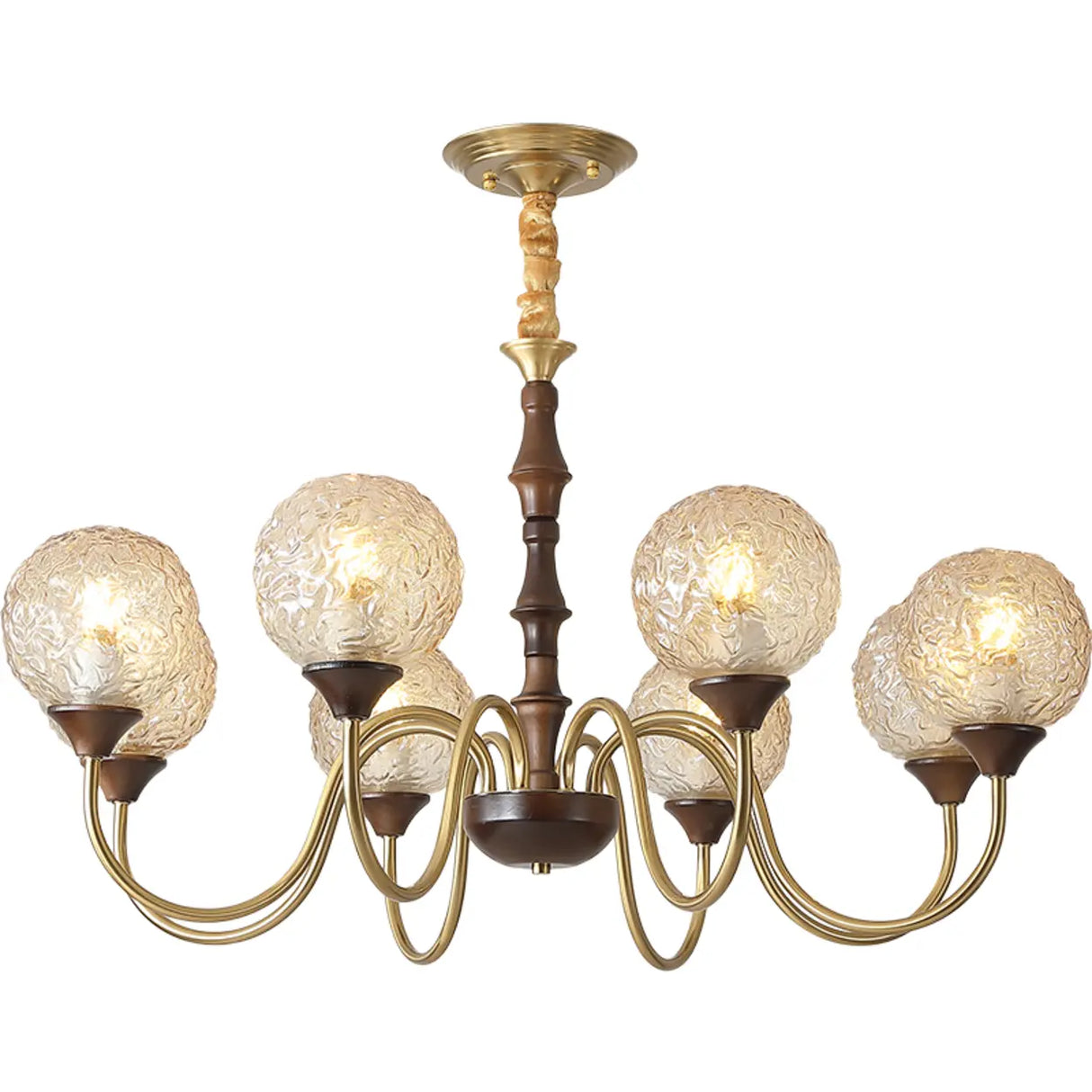 Vintage Brass Glass Globe Chandelier for Elegant Lighting Image - 1
