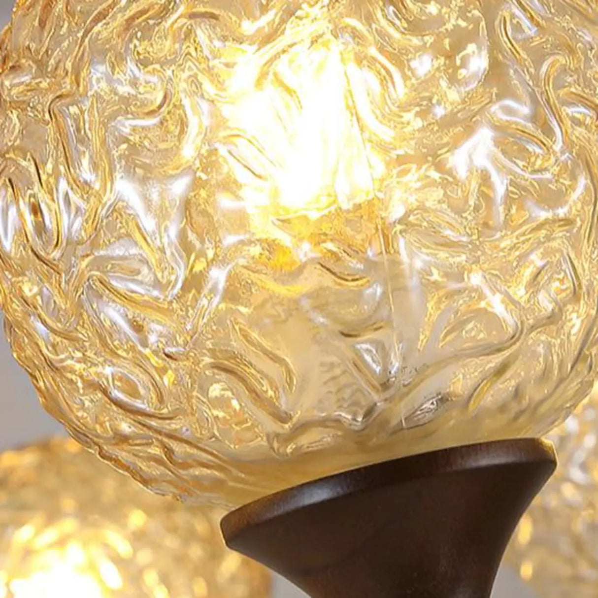 Vintage Brass Glass Globe Chandelier for Elegant Lighting Image - 12