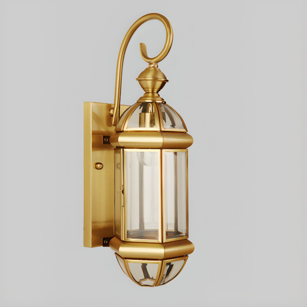 Vintage Brass Outdoor Waterproof Wall Lantern Light Image - 10