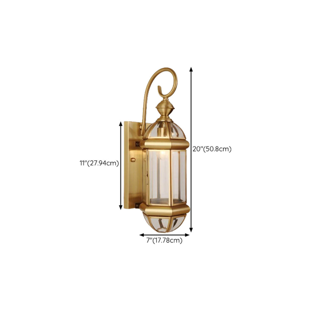 Vintage Brass Outdoor Waterproof Wall Lantern Light Image - 17