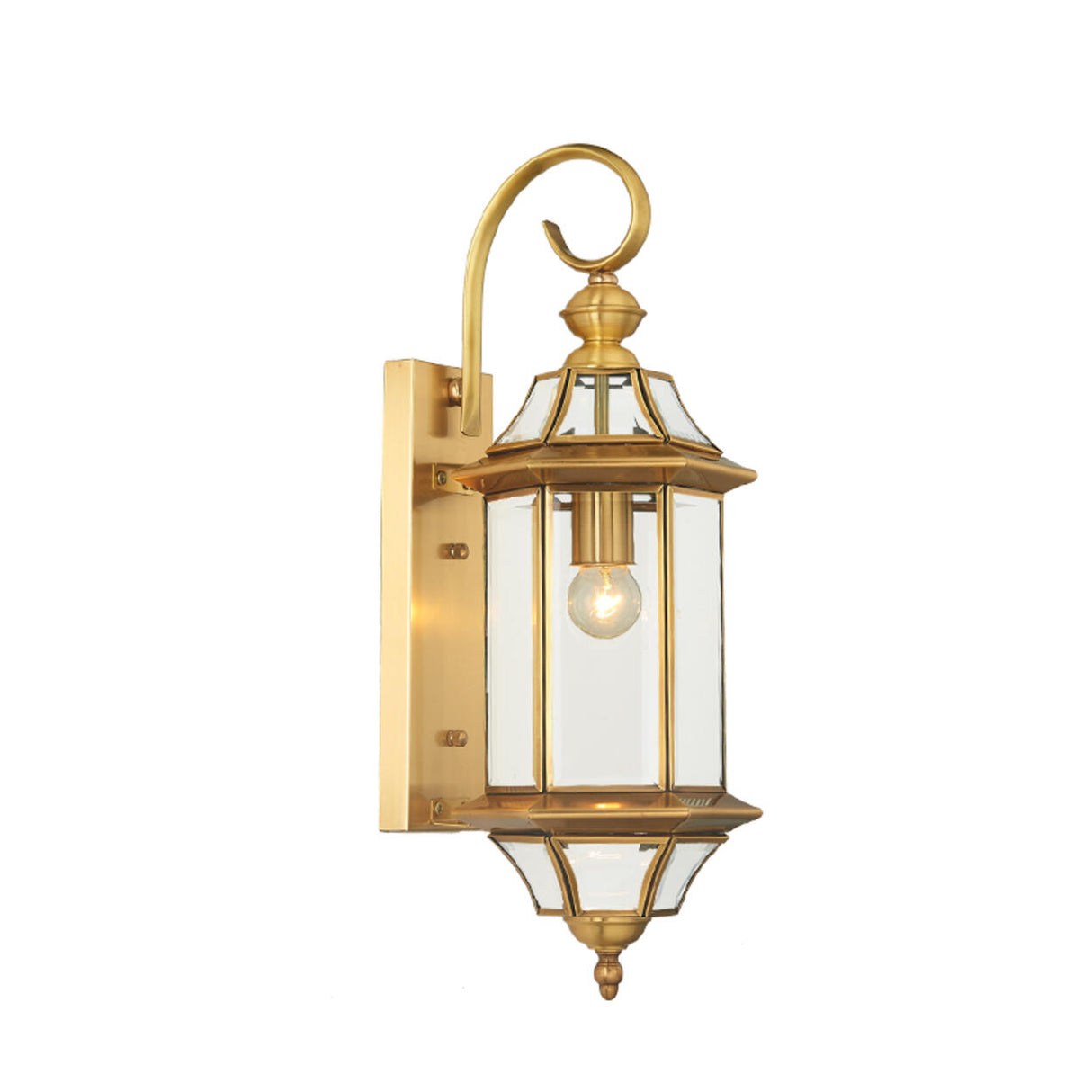 Vintage Brass Outdoor Waterproof Wall Lantern Light Image - 5