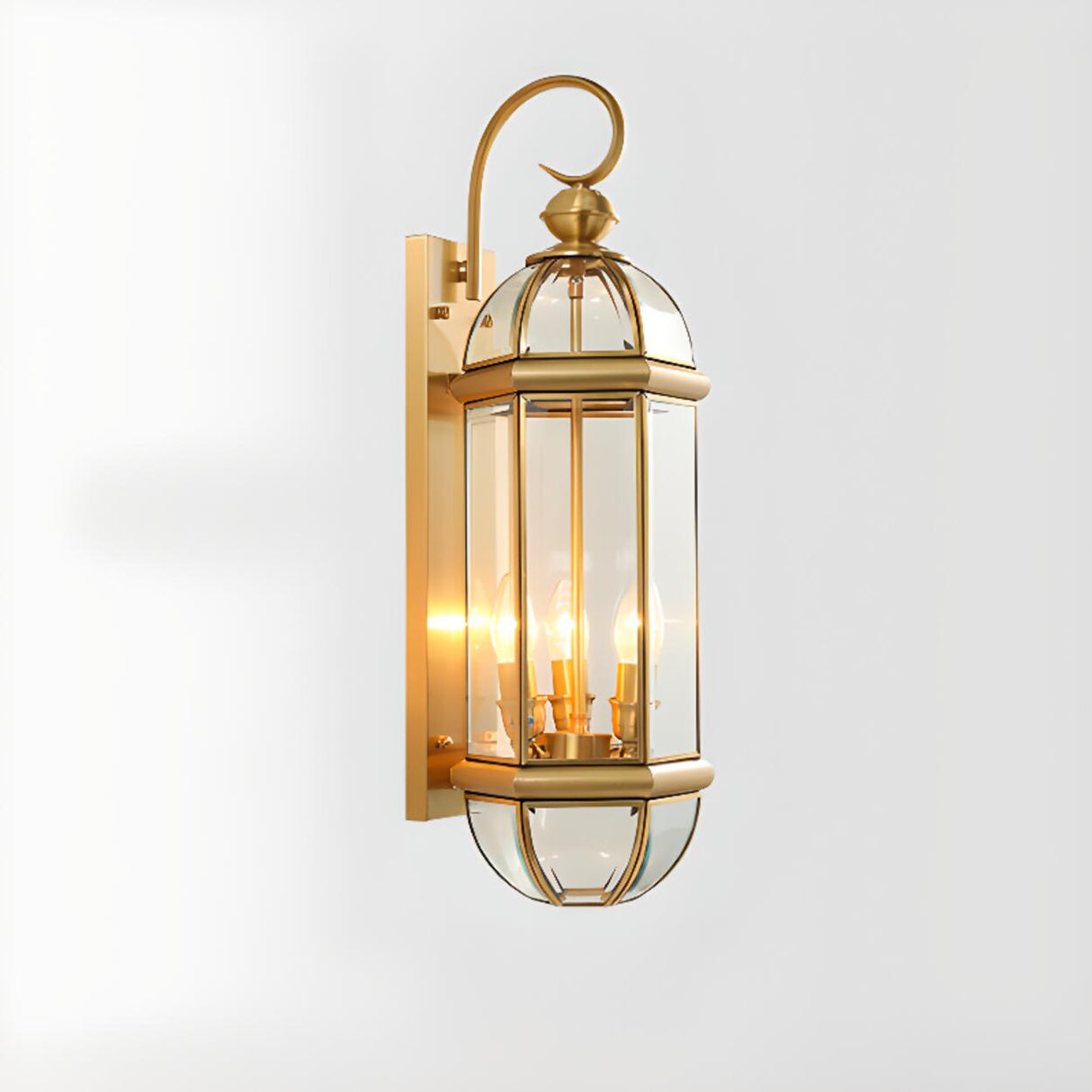 Vintage Brass Outdoor Waterproof Wall Lantern Light Image - 7