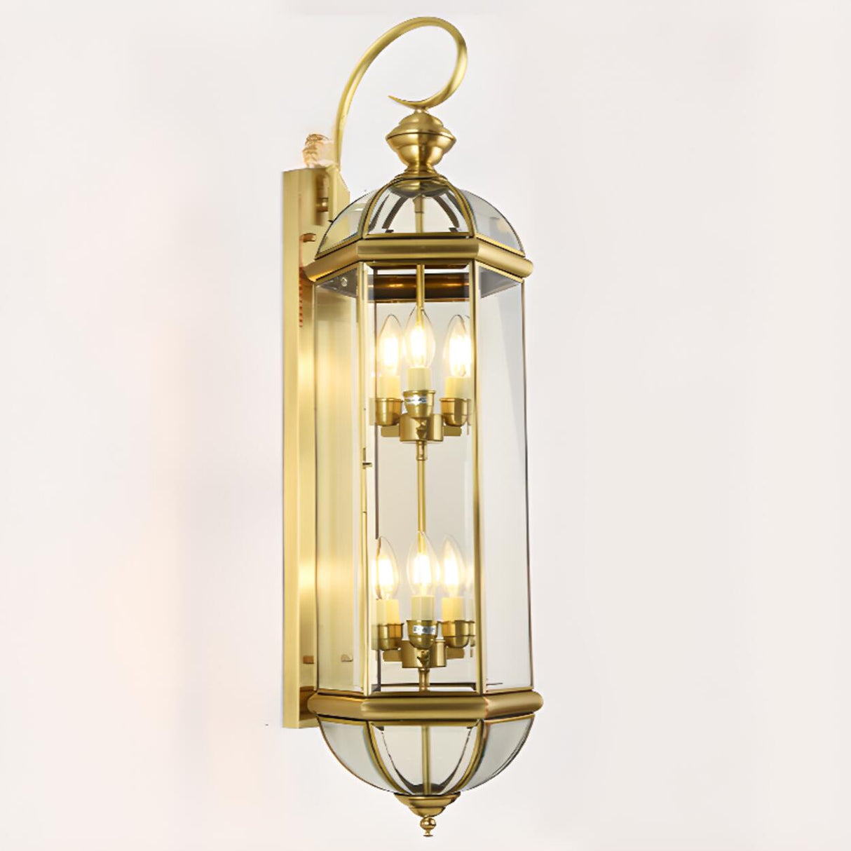 Vintage Brass Outdoor Waterproof Wall Lantern Light Image - 8