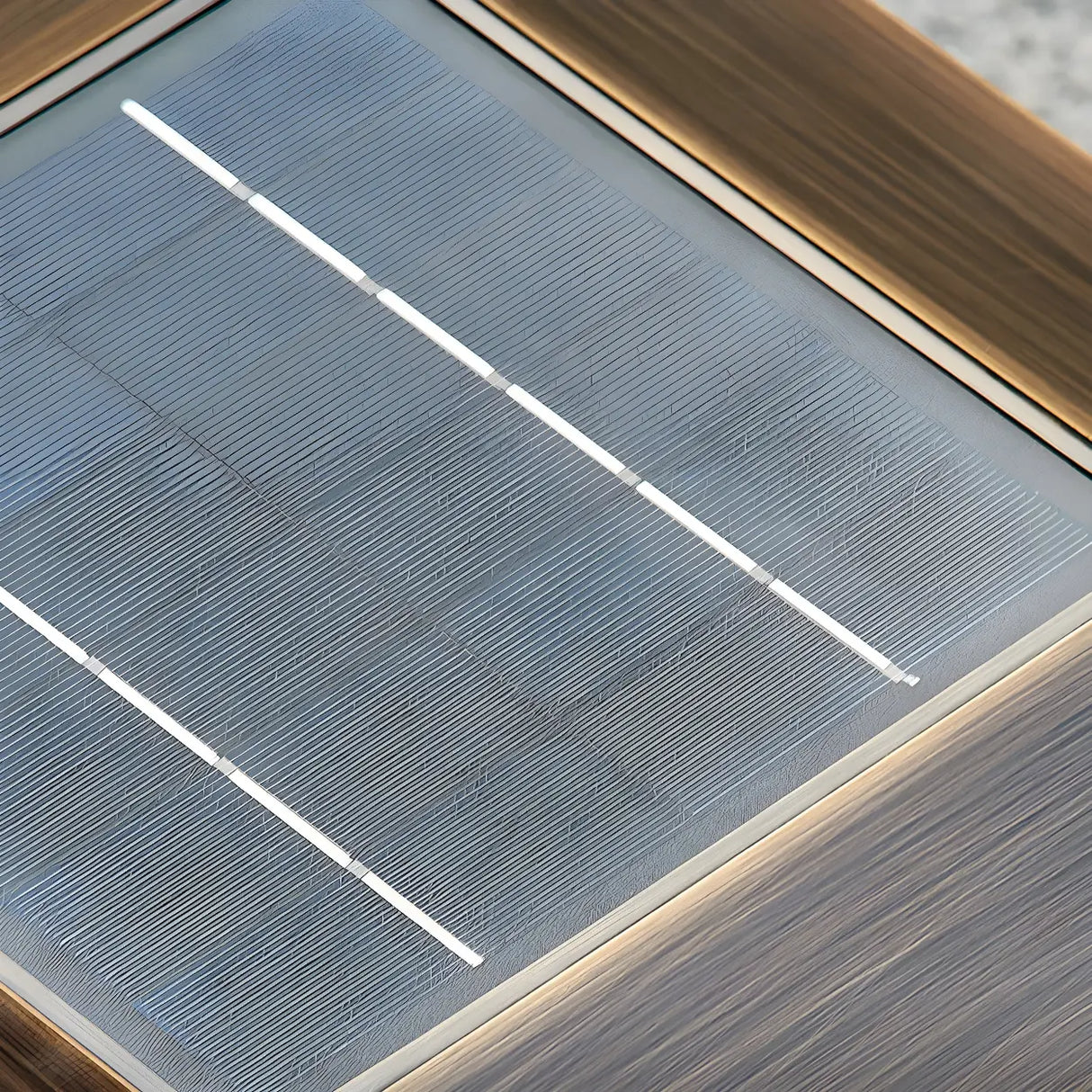 Vintage Bronze Finish Square Glass Solar Outdoor Lamp Image - 9