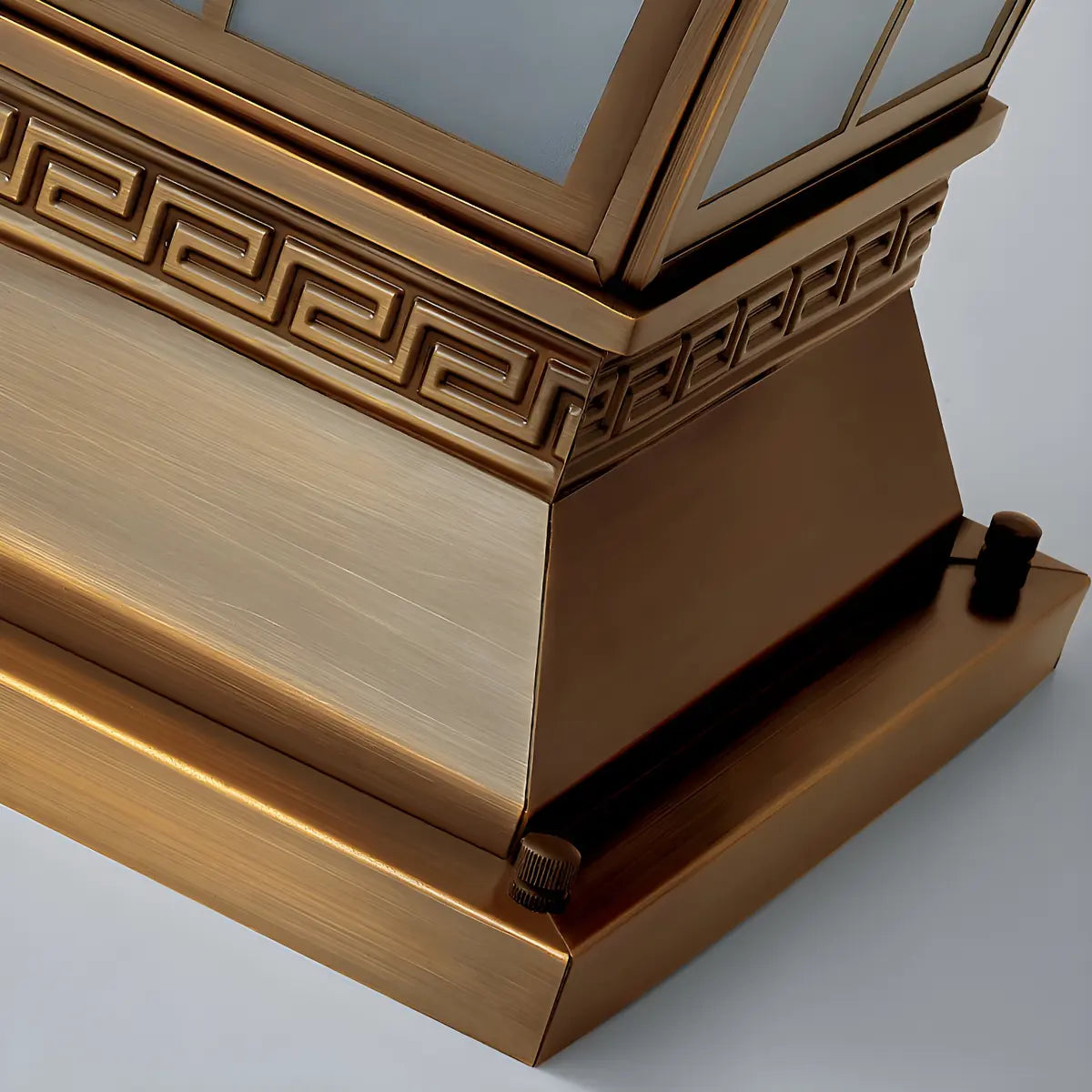 Vintage Bronze Outdoor Solar Lantern Patio Post Light Image - 9