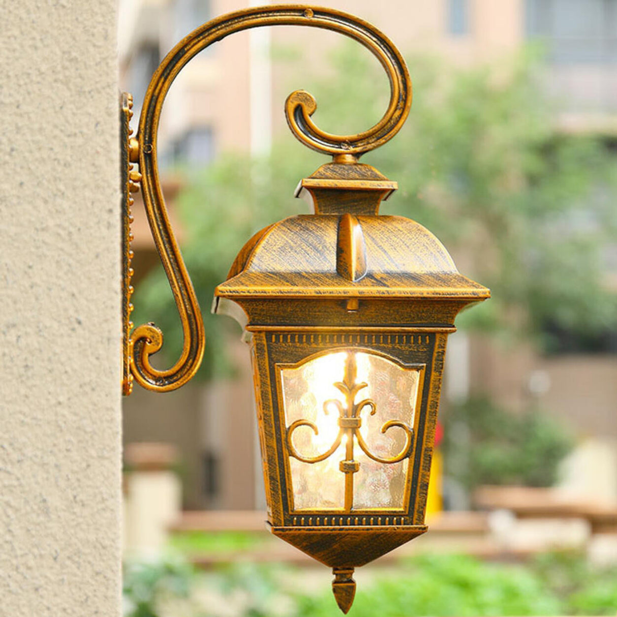 Vintage Bronze Outdoor Wall Lantern Sconce Image - 13