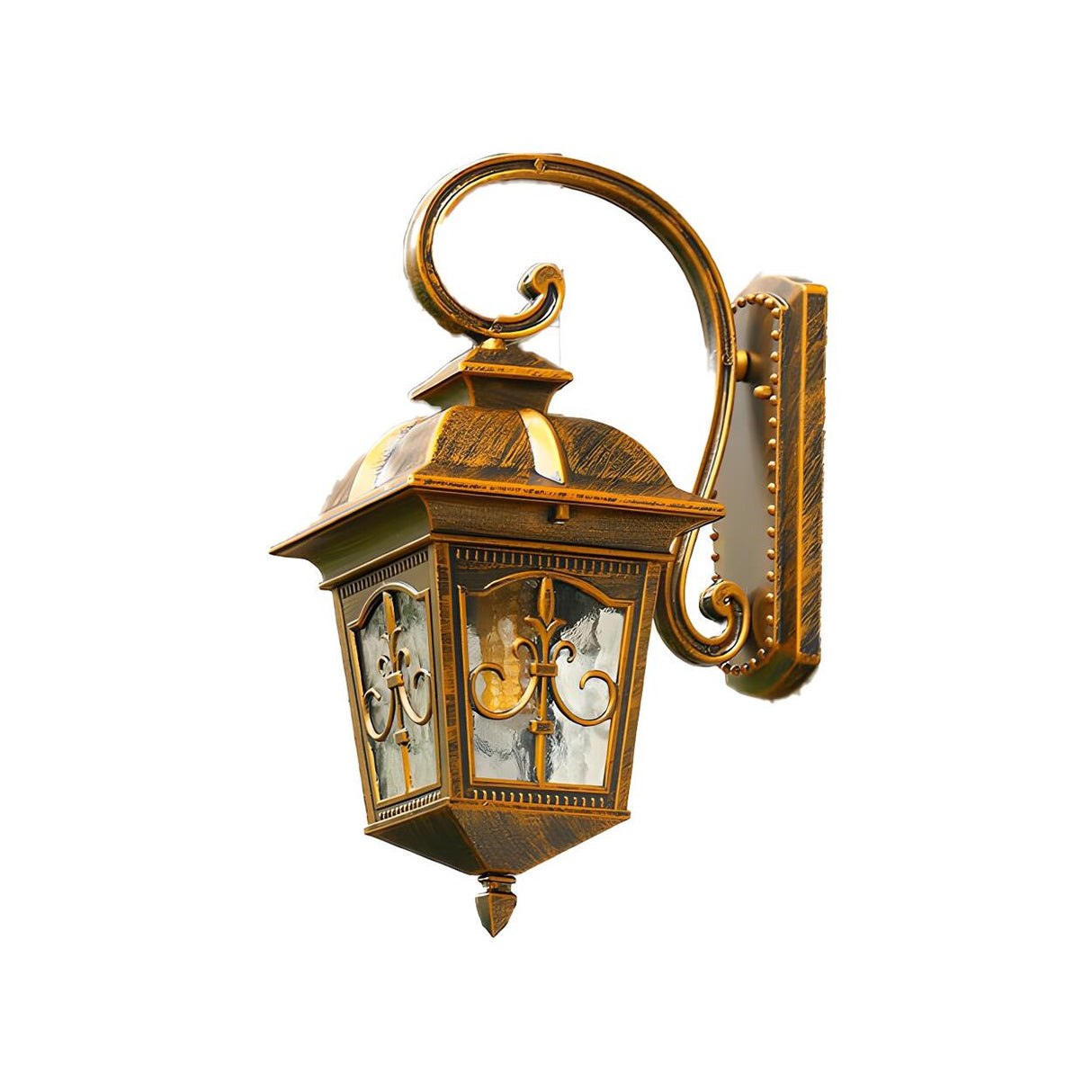 Vintage Bronze Outdoor Wall Lantern Sconce Image - 14