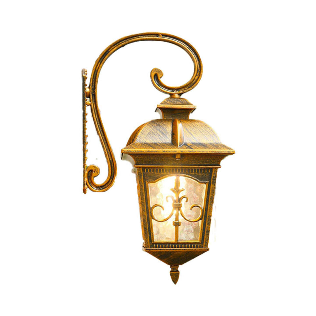 Vintage Bronze Outdoor Wall Lantern Sconce Image - 5