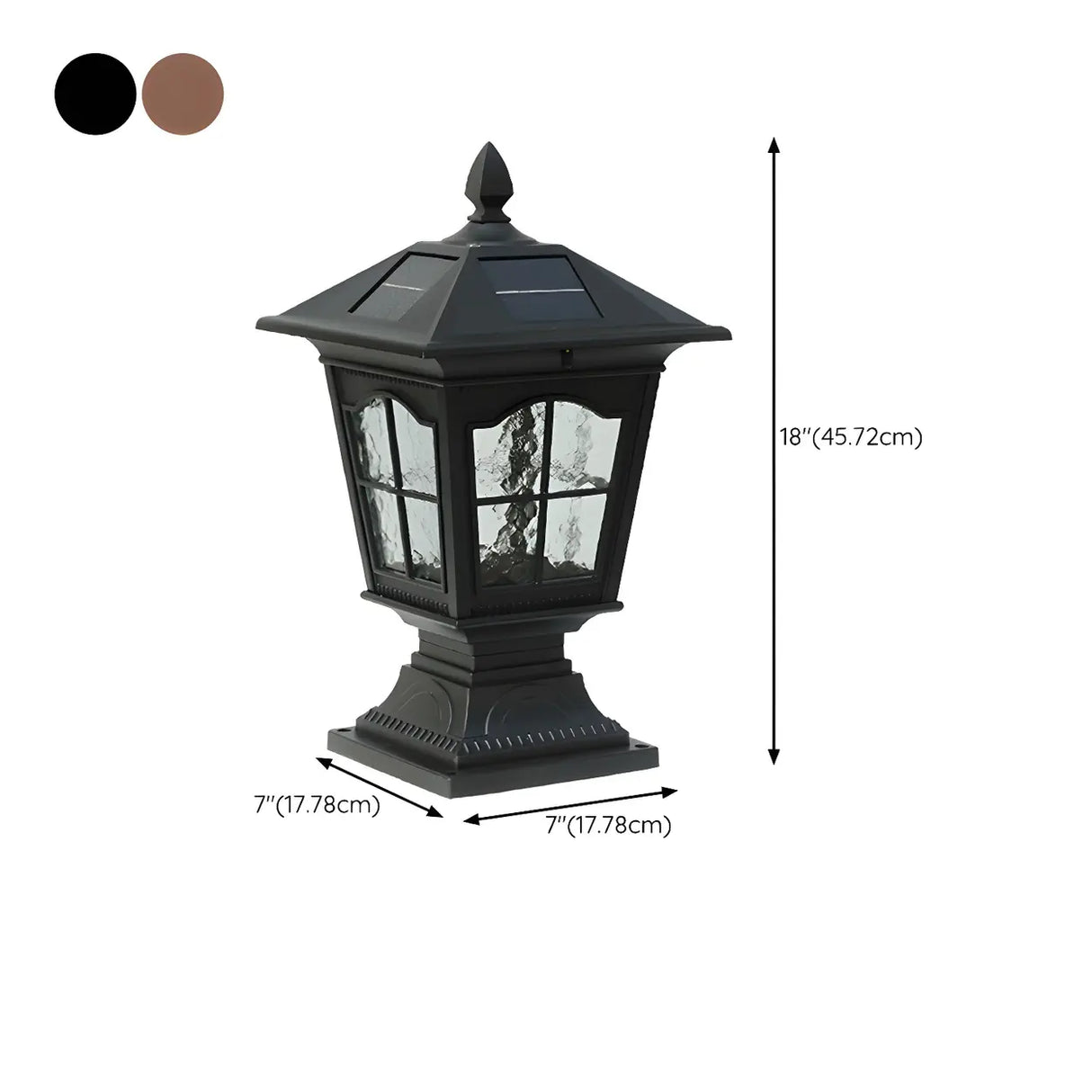 Vintage Chic Solar Lantern Black Aluminum Outdoor Lamp Image - 19