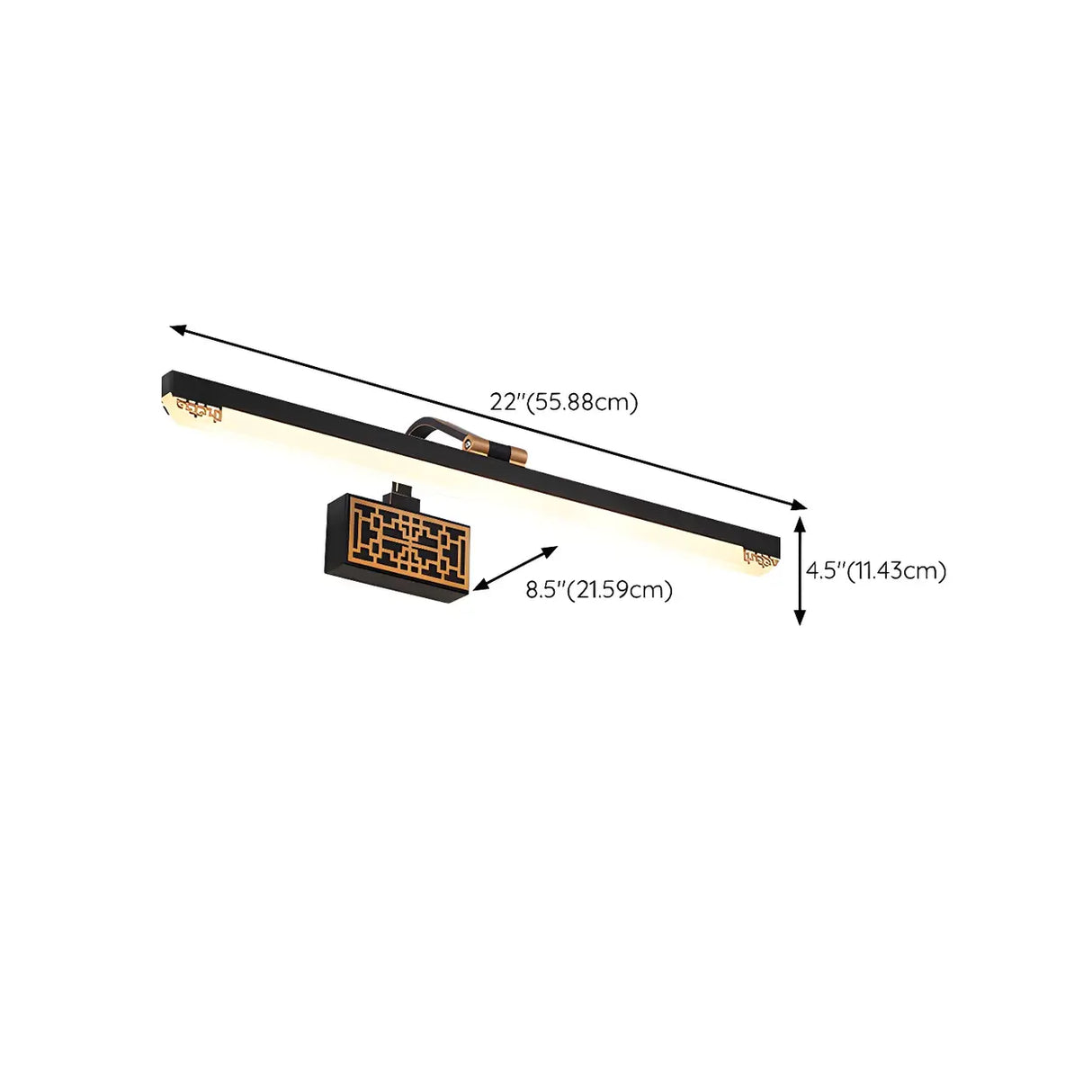 Vintage Chinese Style Black Linear Vanity Light Image - 13