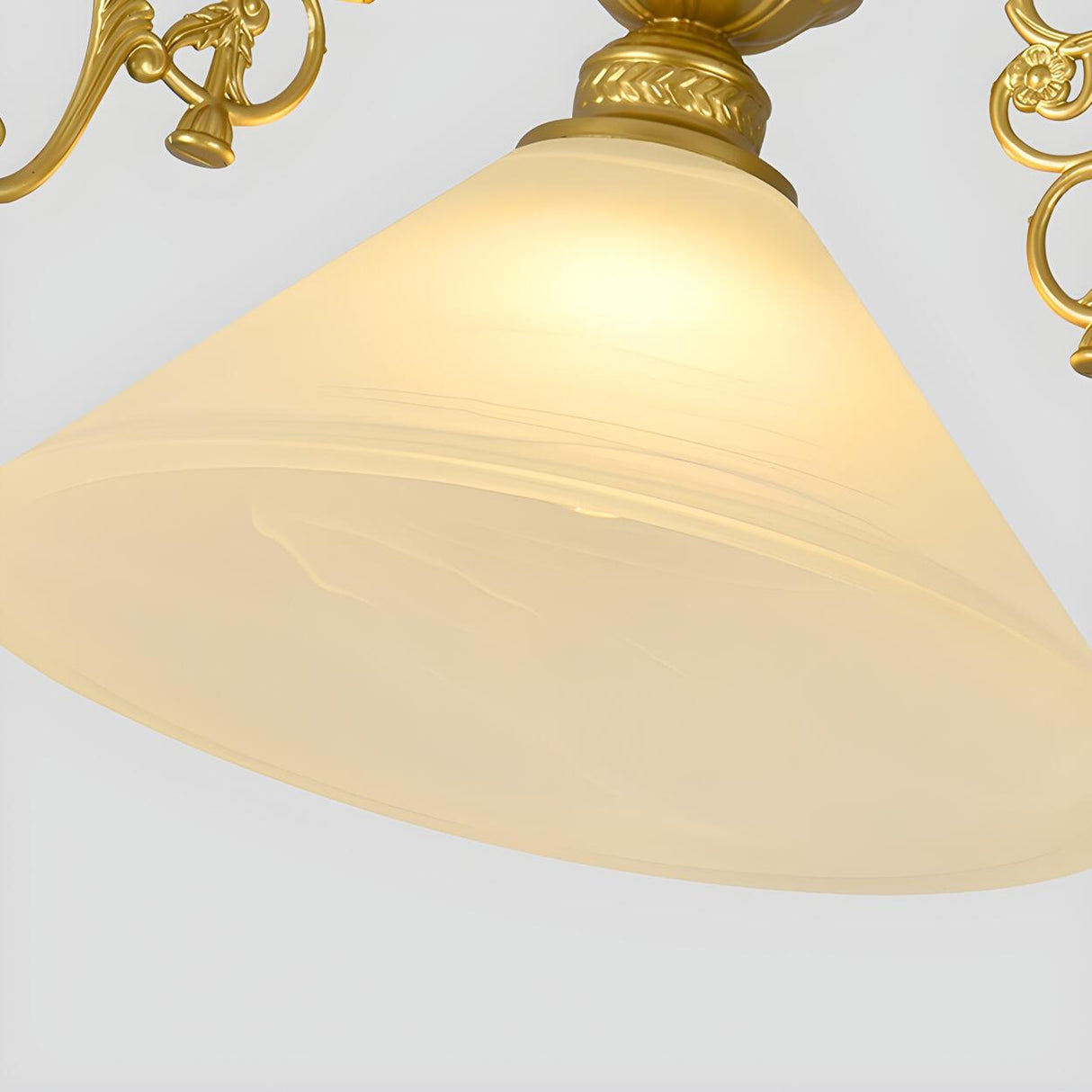 Vintage Classic Iron White Glass Cone Pendant Light Image - 11