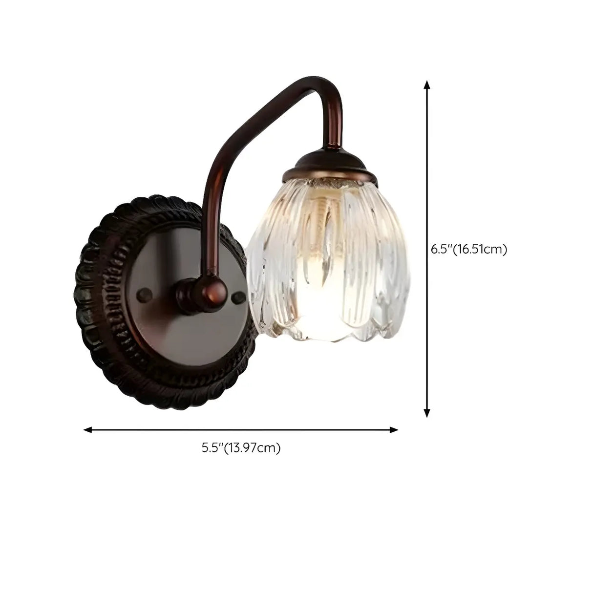 Vintage Clear Flower Crystal 3-Light LED Vanity Sconce