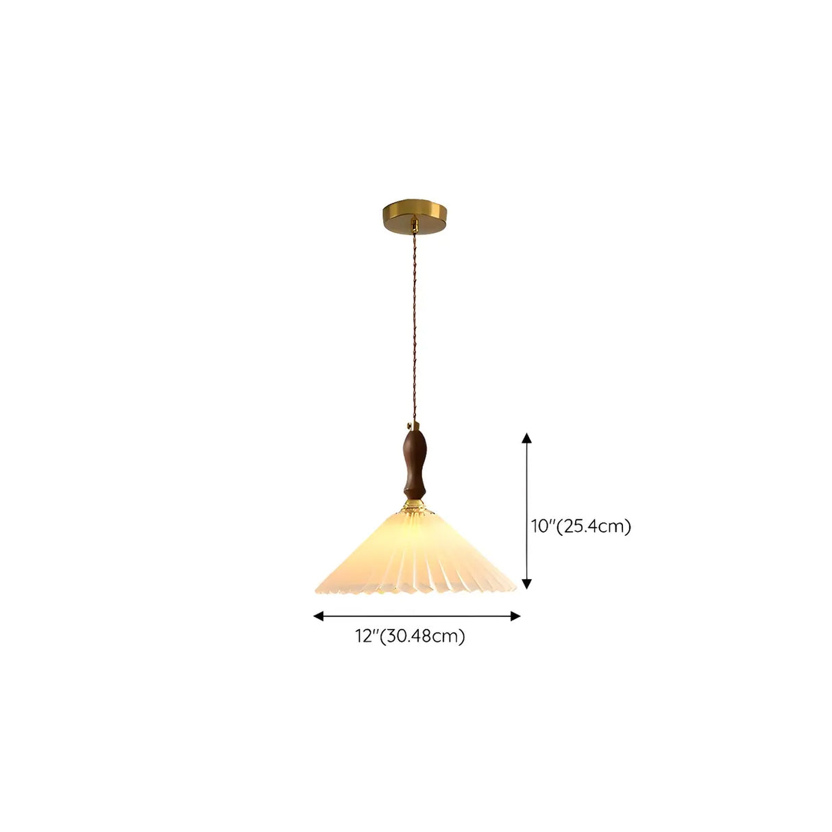 Vintage Cone Wood Pendant Light Dining Room Beige Image - 16