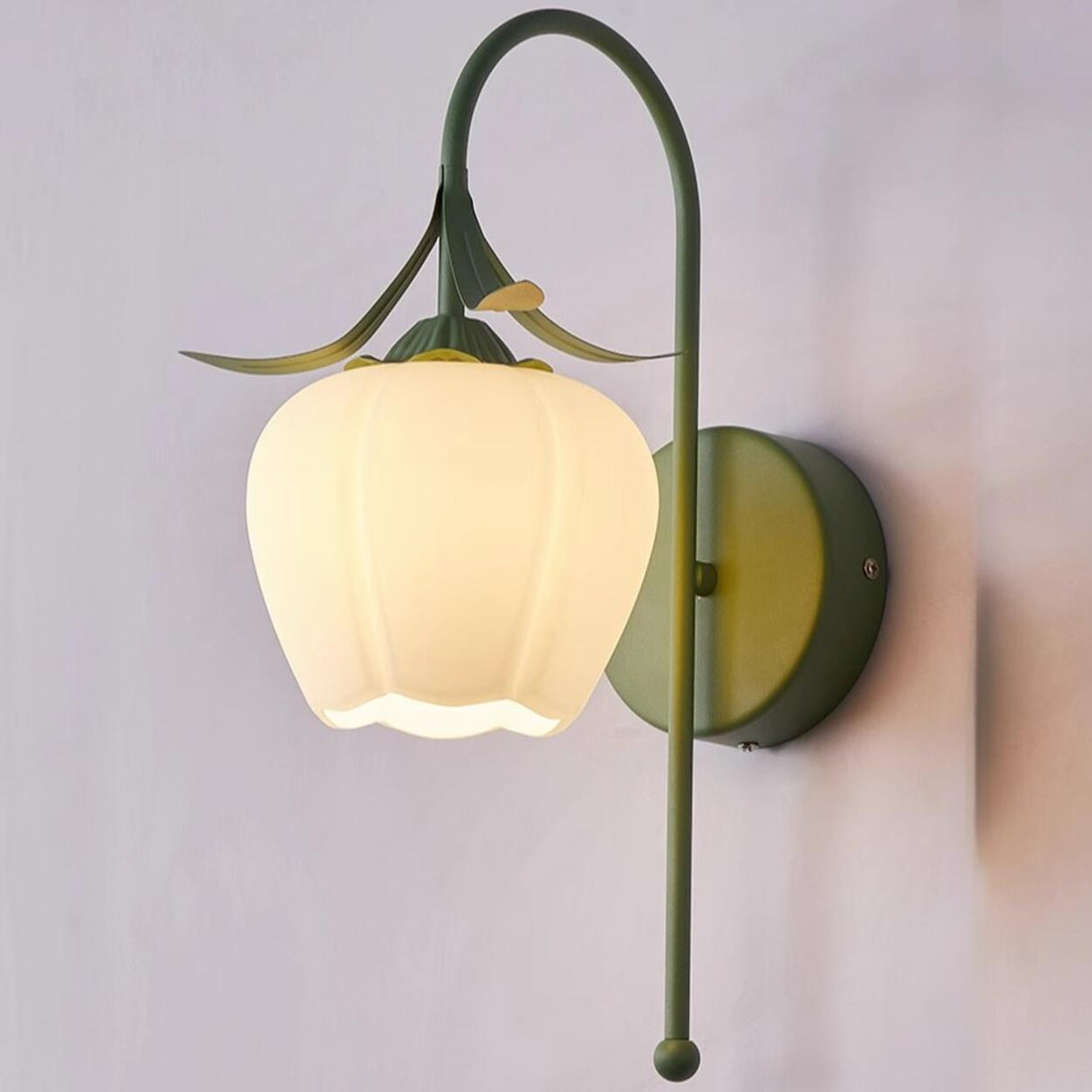 Vintage Design Green Floral Wall Sconce Image - 14