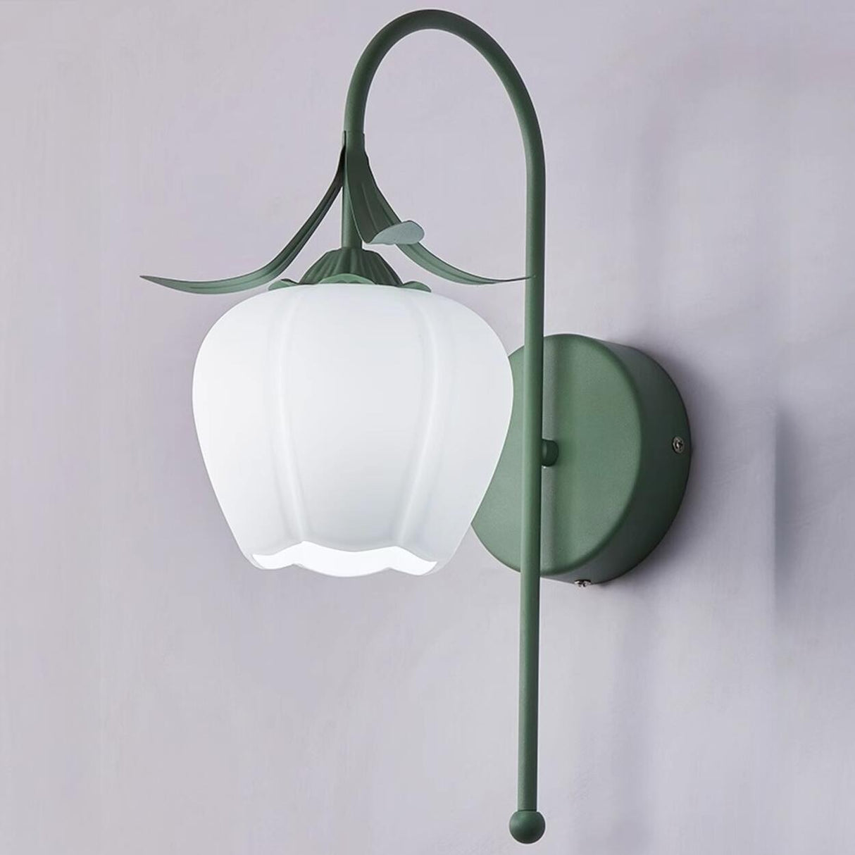 Vintage Design Green Floral Wall Sconce Image - 15