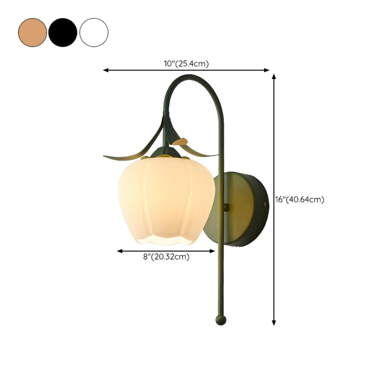 Vintage Design Green Floral Wall Sconce Image - 22