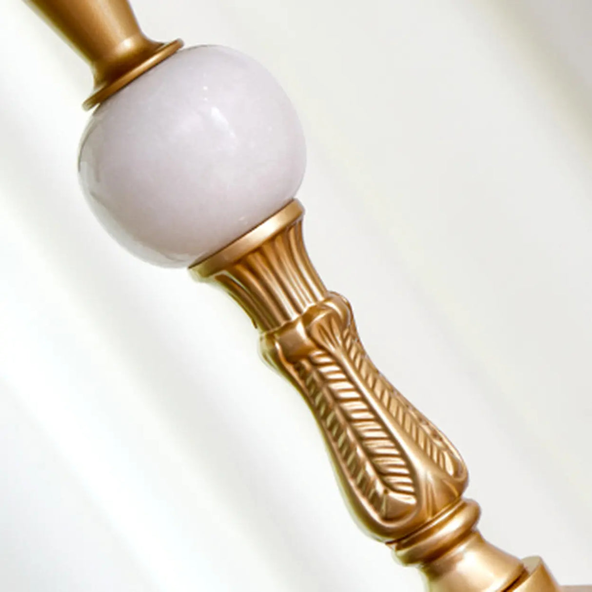 Vintage European Luxury Green Dome Gold Fringe Floor Lamp Image - 4