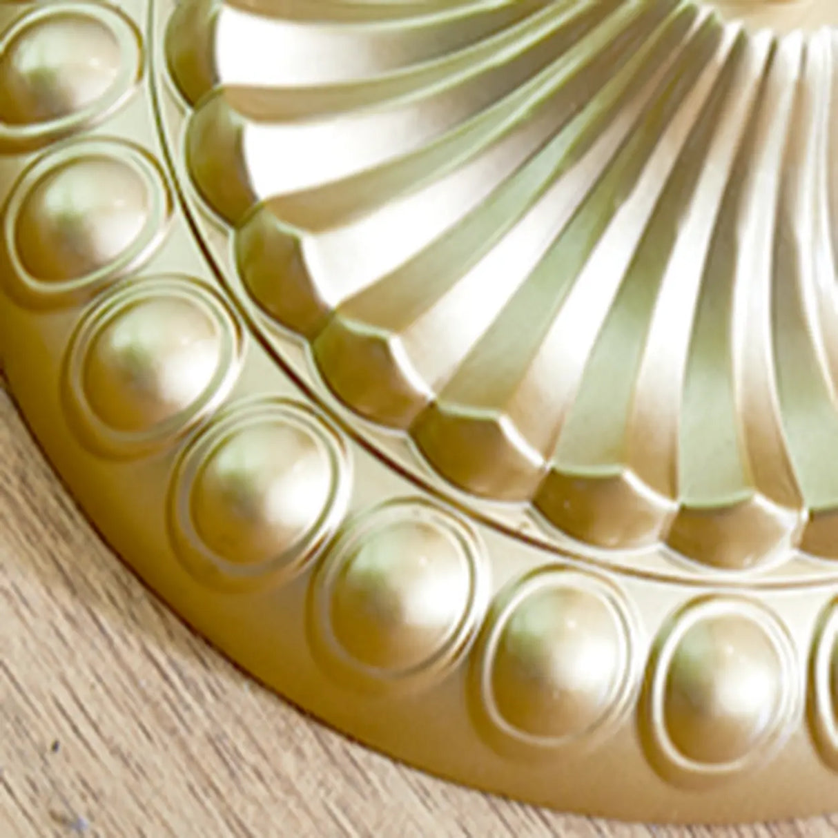 Vintage European Luxury Green Dome Gold Fringe Floor Lamp Image - 8