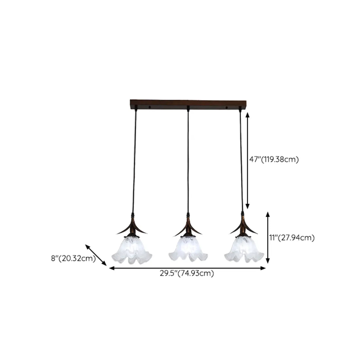 Vintage Floral Glass Kitchen Island Pendant Lights