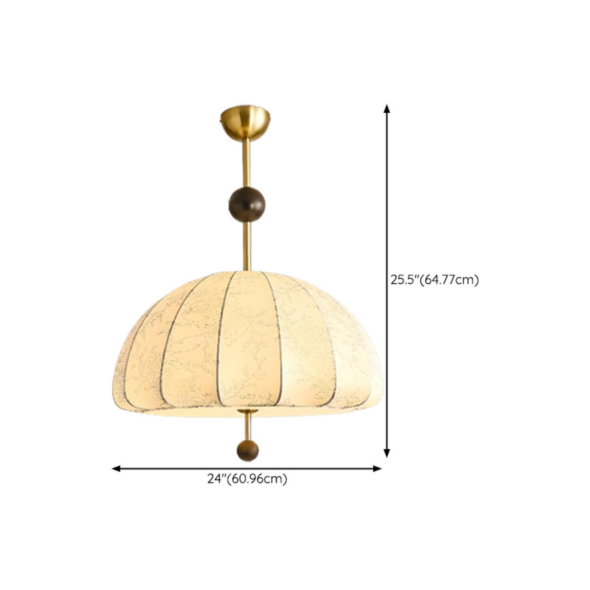 Vintage Floral Pattern Fabric Dome Pendant Light Image - 14