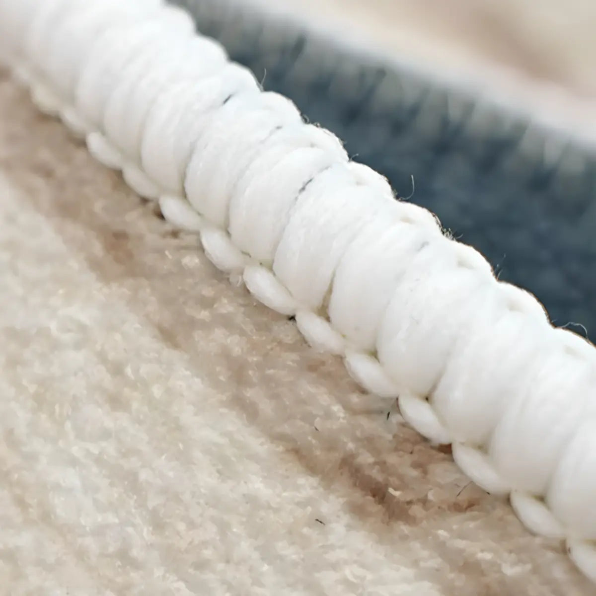 Vintage Floral Rectangle Wool Navy Anti-Slip Area Rug Image - 4