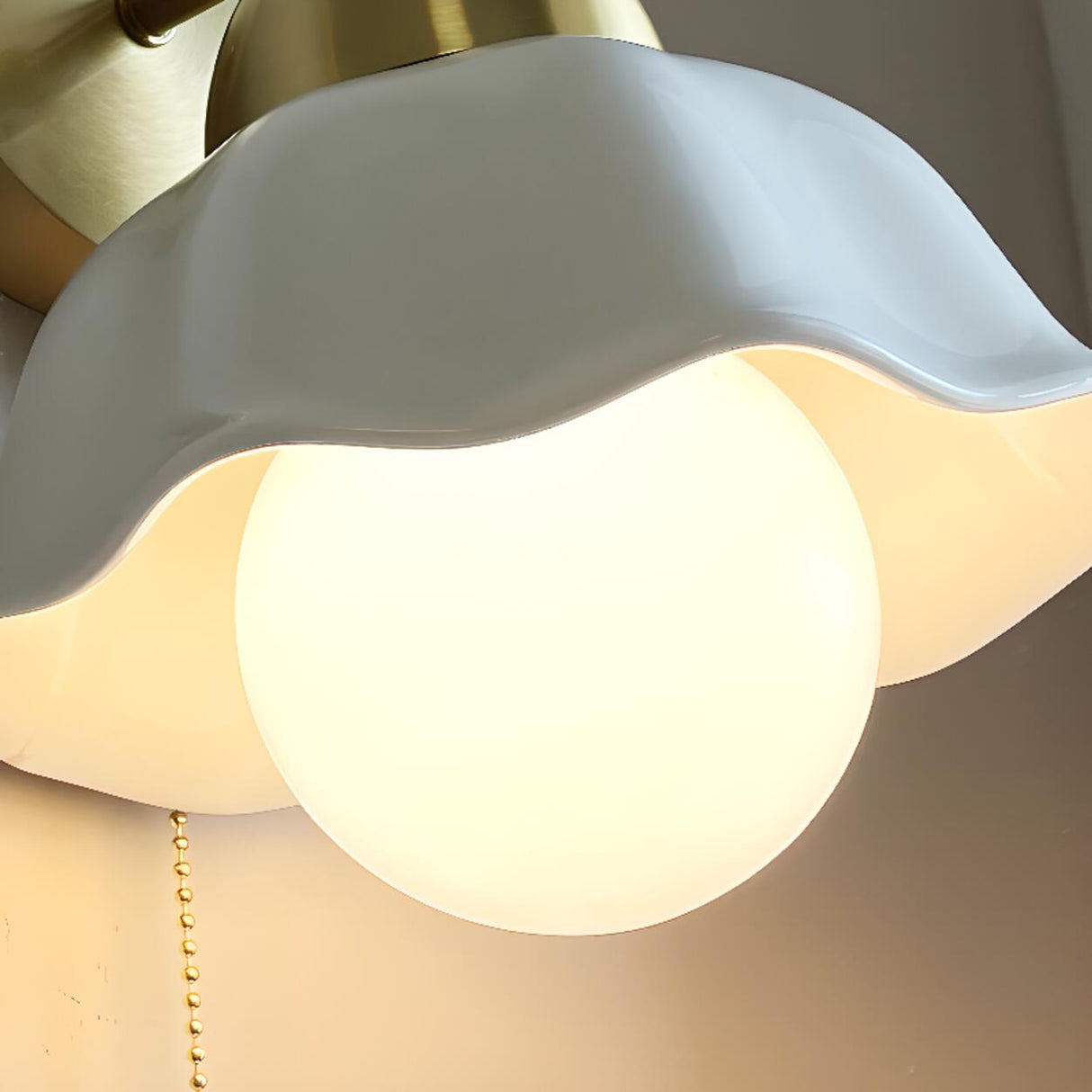 Vintage Floral White Ceramic Wall Sconce Image - 10