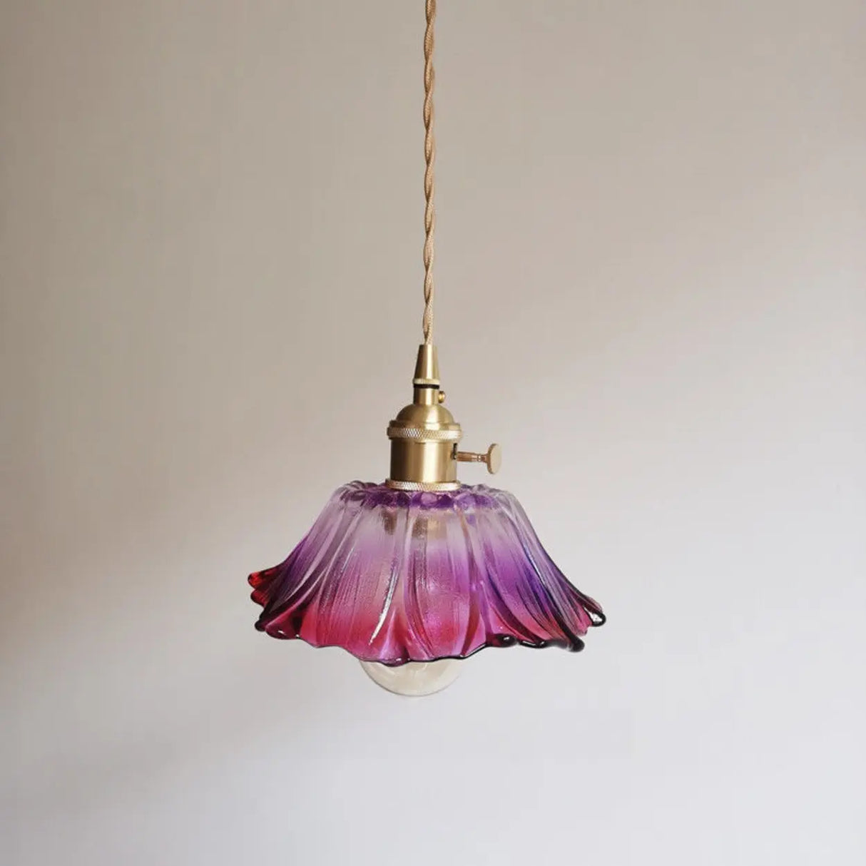 Vintage Flower Clear Glass Adjustable Pendant Light Image - 4