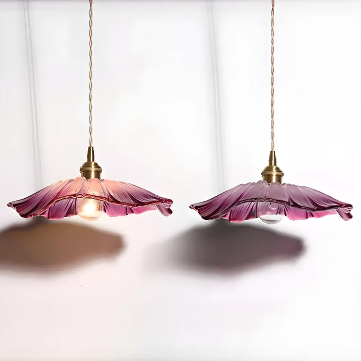 Vintage Flower Clear Glass Adjustable Pendant Light Image - 5