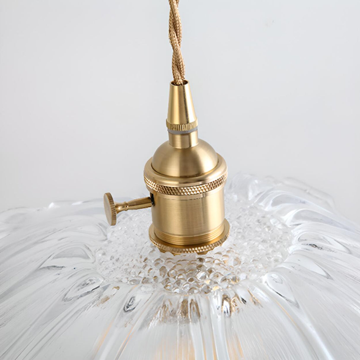 Vintage Flower Clear Glass Adjustable Pendant Light Image - 8