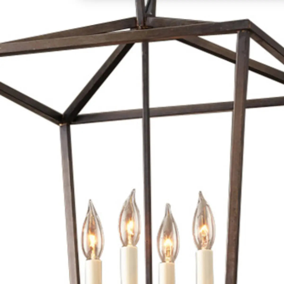 Rustic Geometric Candelabra Metal Gold 4-Bulb Chandelier Image - 12