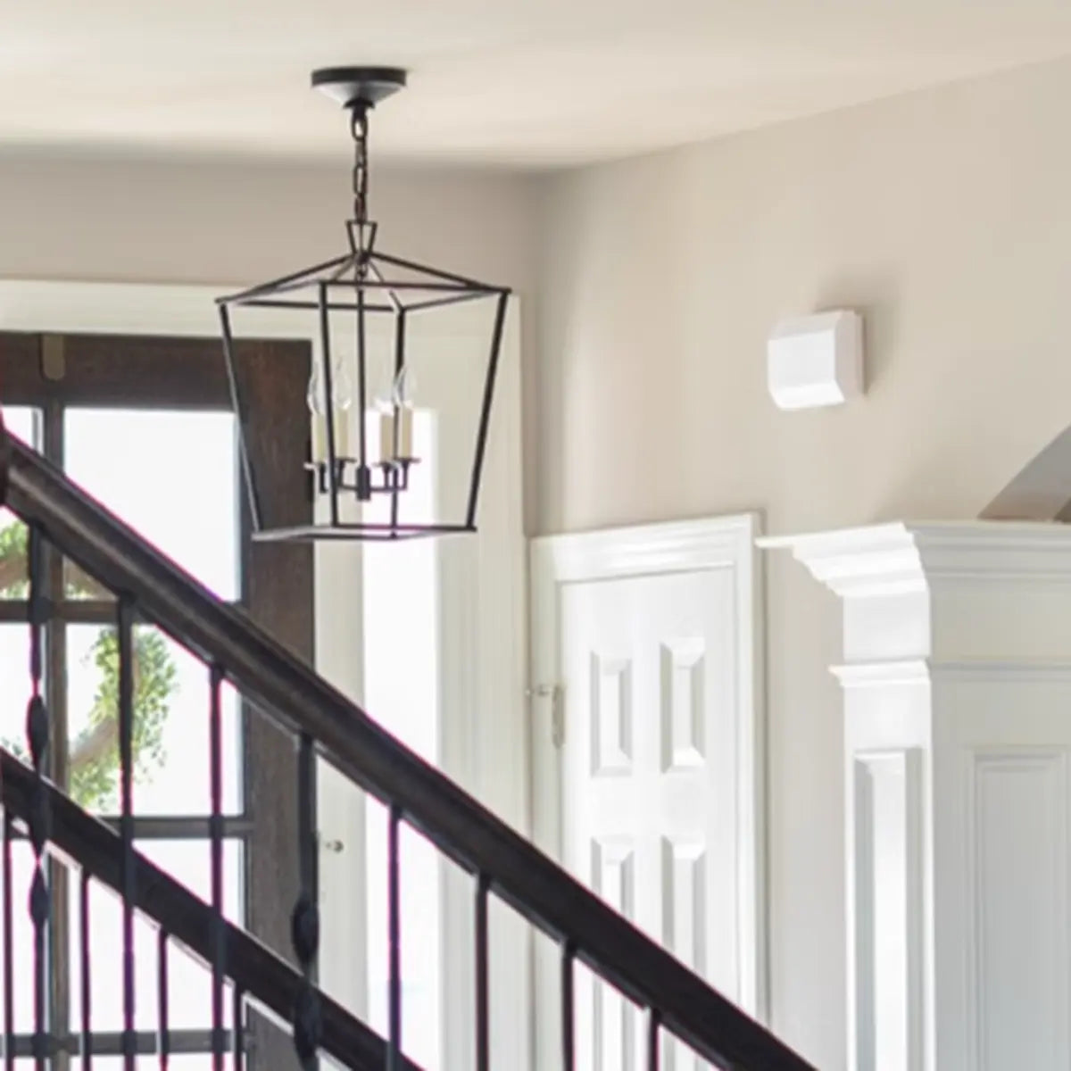 Rustic Geometric Candelabra Metal Gold 4-Bulb Chandelier Image - 5