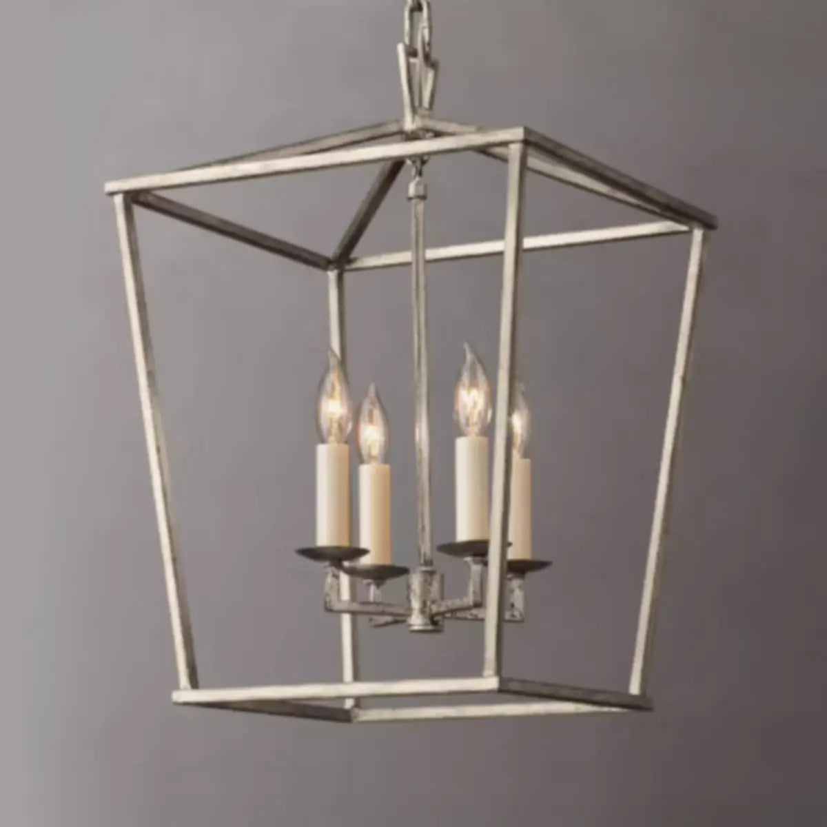 Rustic Geometric Candelabra Metal Gold 4-Bulb Chandelier Image - 7