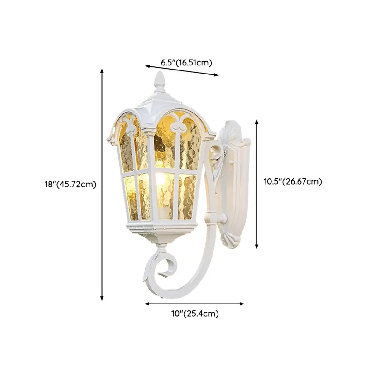 Vintage Geometric Metal Outdoor Wall Lamp White Dimming Image - 10