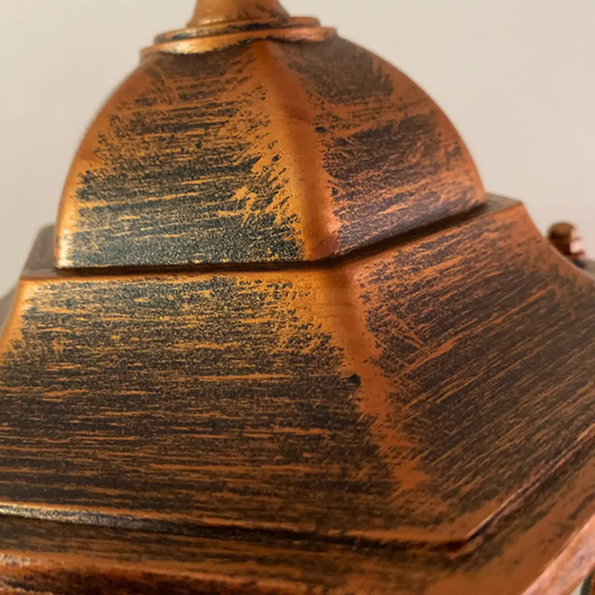 Vintage Glass Lantern Outdoor Ambient Wall Light Gold Image - 11