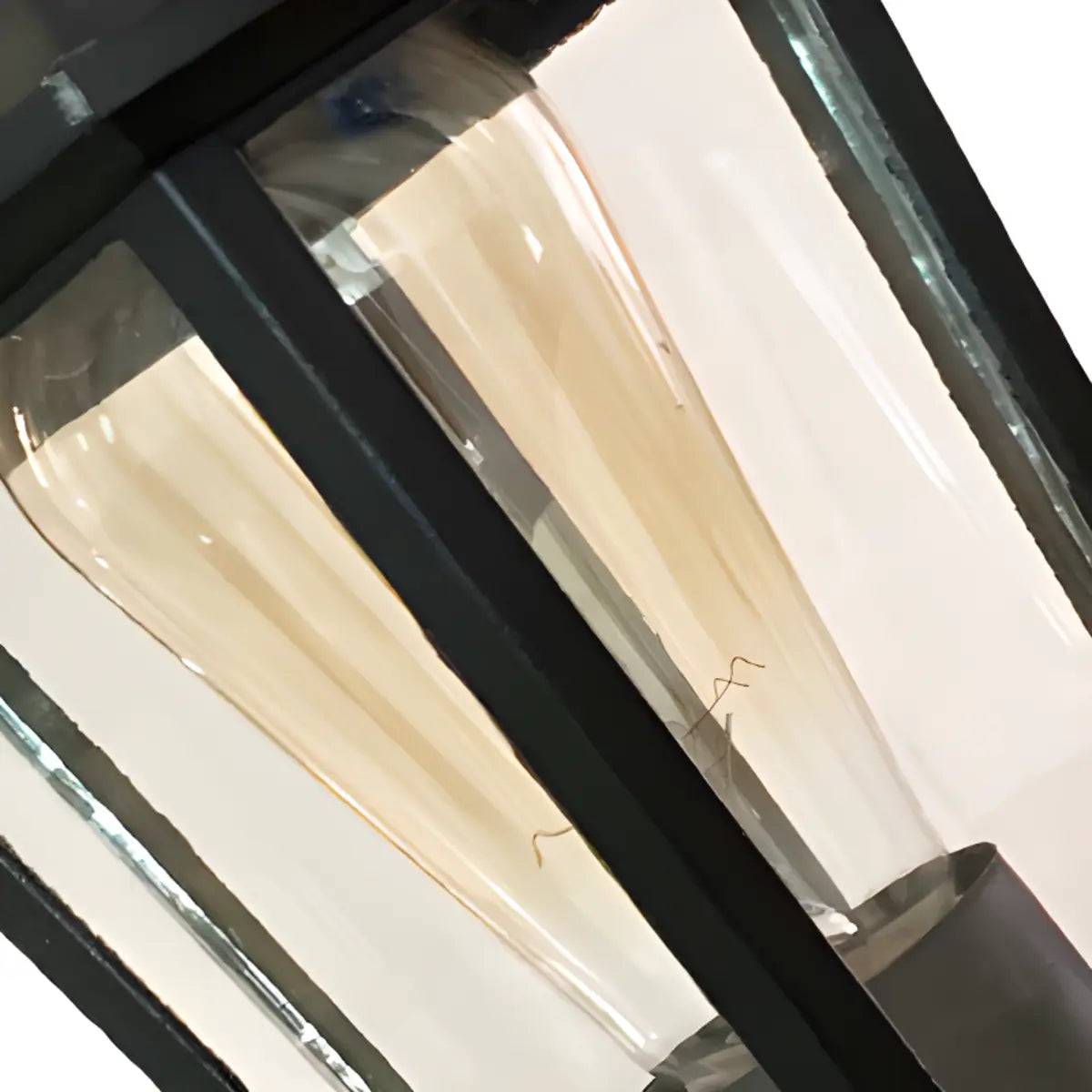 Vintage Glass Lantern Outdoor Ambient Wall Light Gold Image - 14