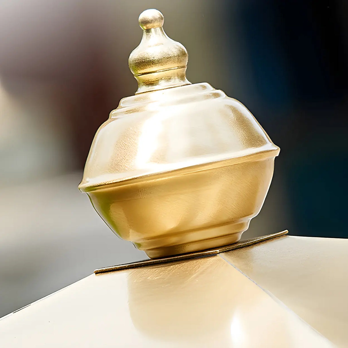 Vintage Glass Square Metal Outdoor Solar Table Lamp Image - 10