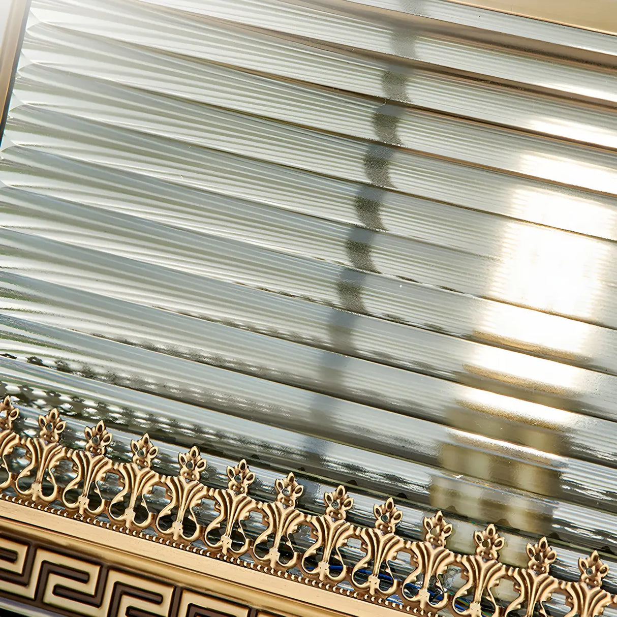 Vintage Glass Square Metal Outdoor Solar Table Lamp Image - 12