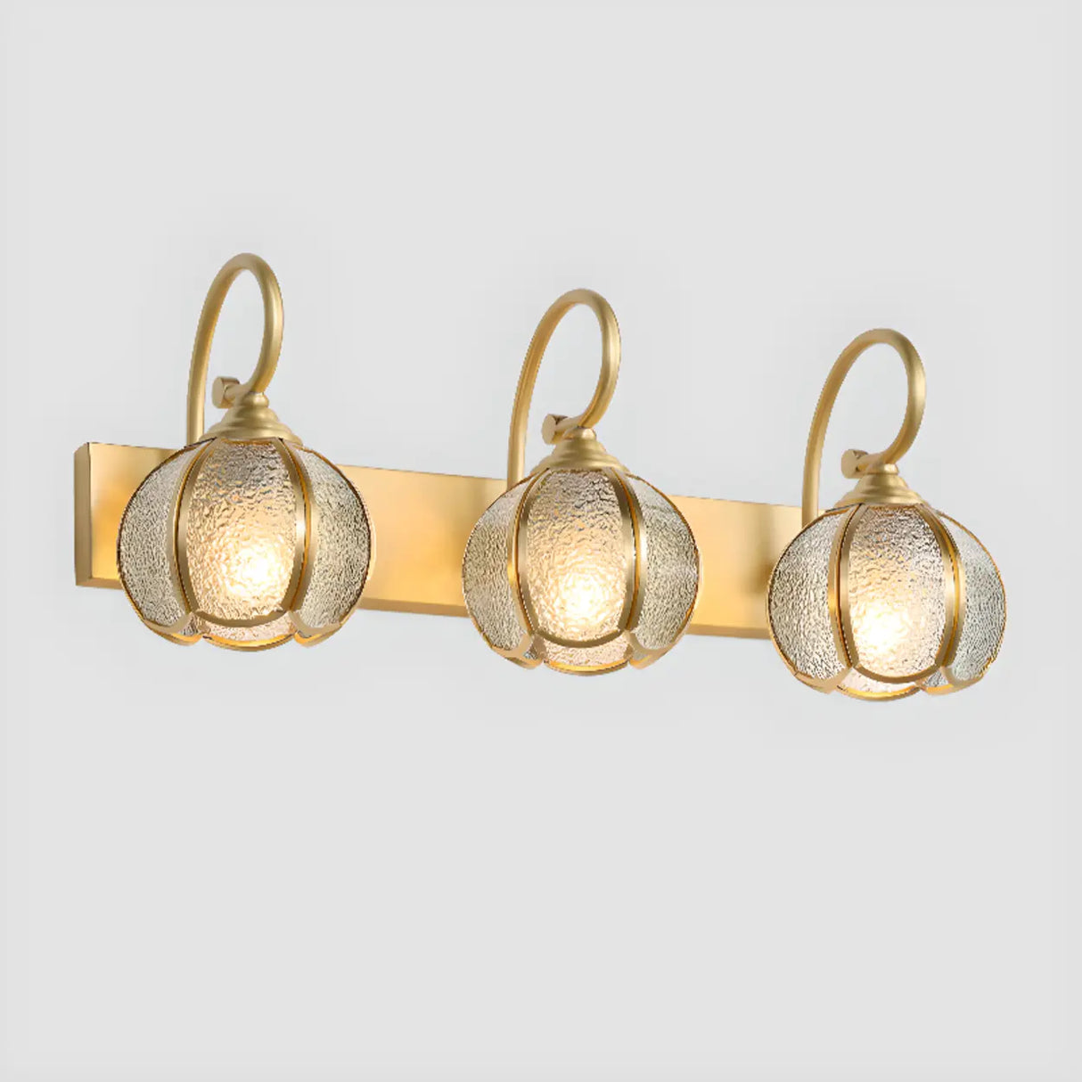 Vintage Gold 3-Light Globe Glass Vanity Light Image - 8