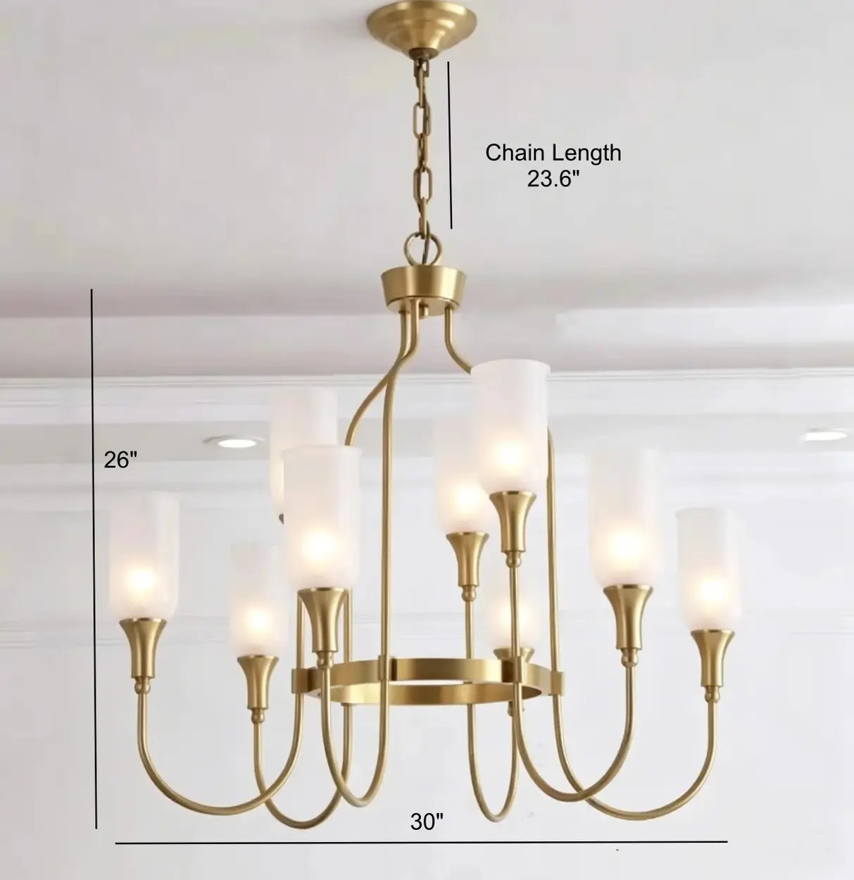 Vintage Gold Adjustable Curved Branch Cage Chandelier Image - 11