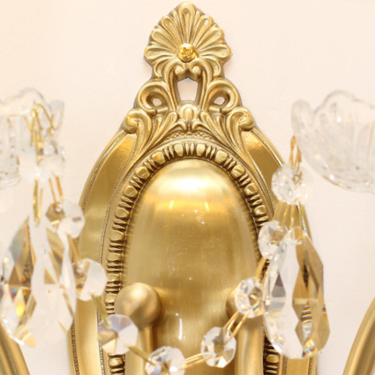 Vintage Gold Crystal Candle LED Wall Sconce Light Image - 9