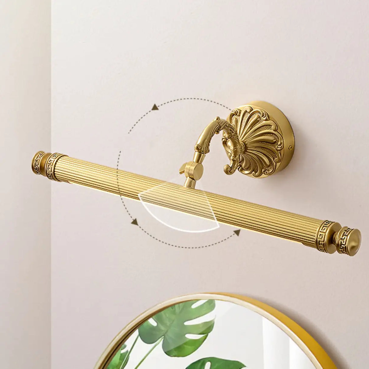 Vintage Gold Geometric LED Vanity Wall Light Image - 14