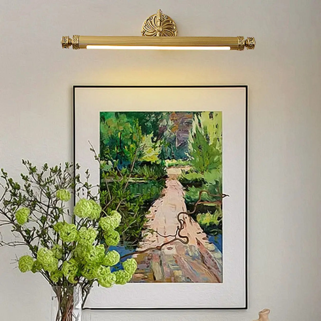 Vintage Gold Geometric LED Vanity Wall Light Image - 3