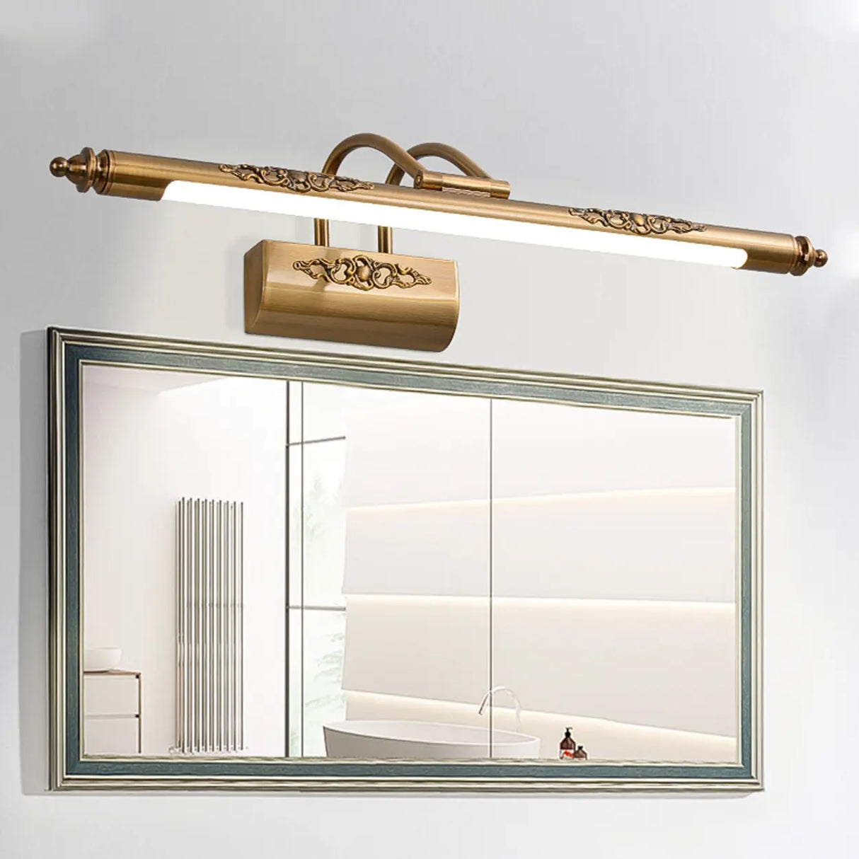 Vintage Gold Linear LED Mirrors Vanity Light Fixture Image - 1
