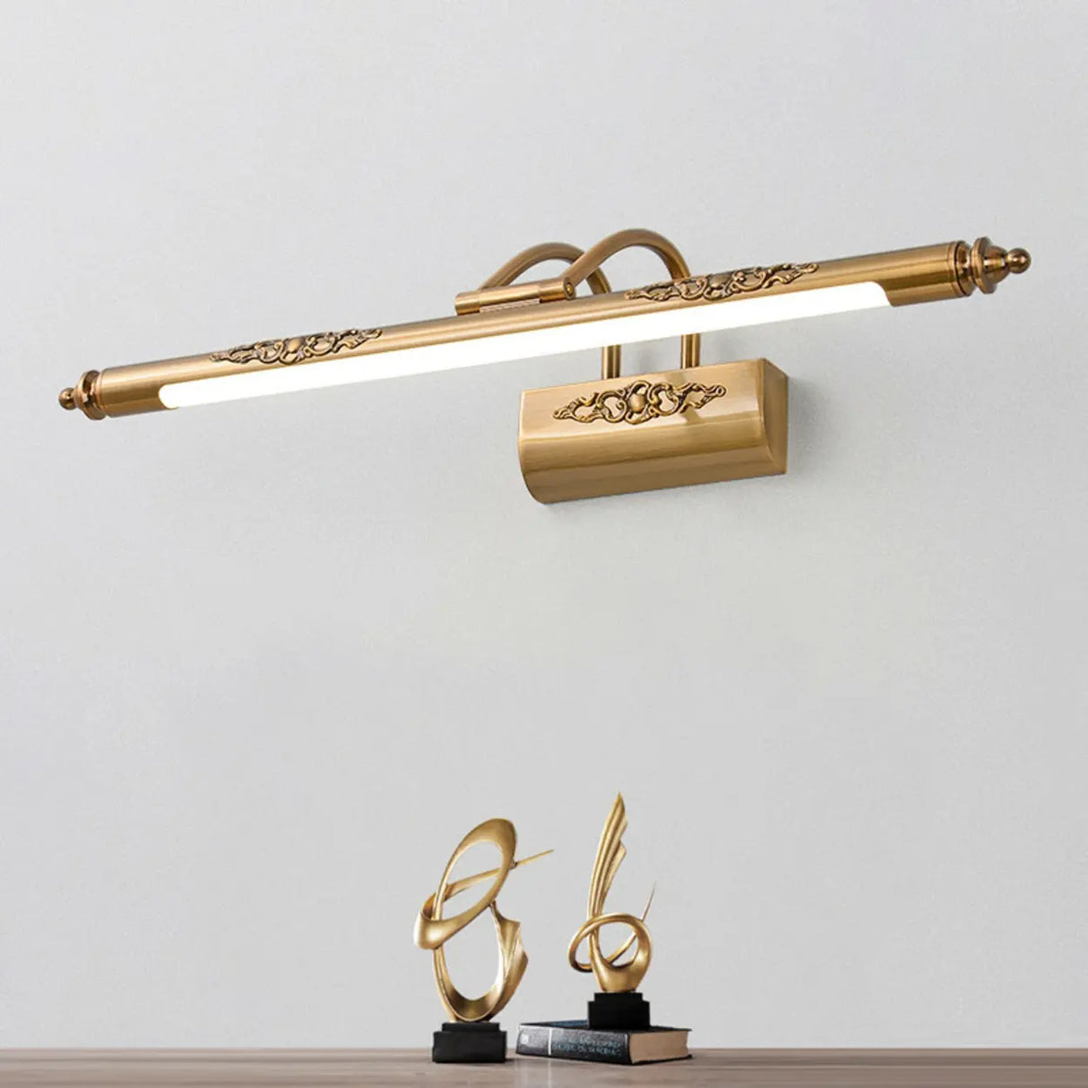 Vintage Gold Linear LED Mirrors Vanity Light Fixture Image - 4