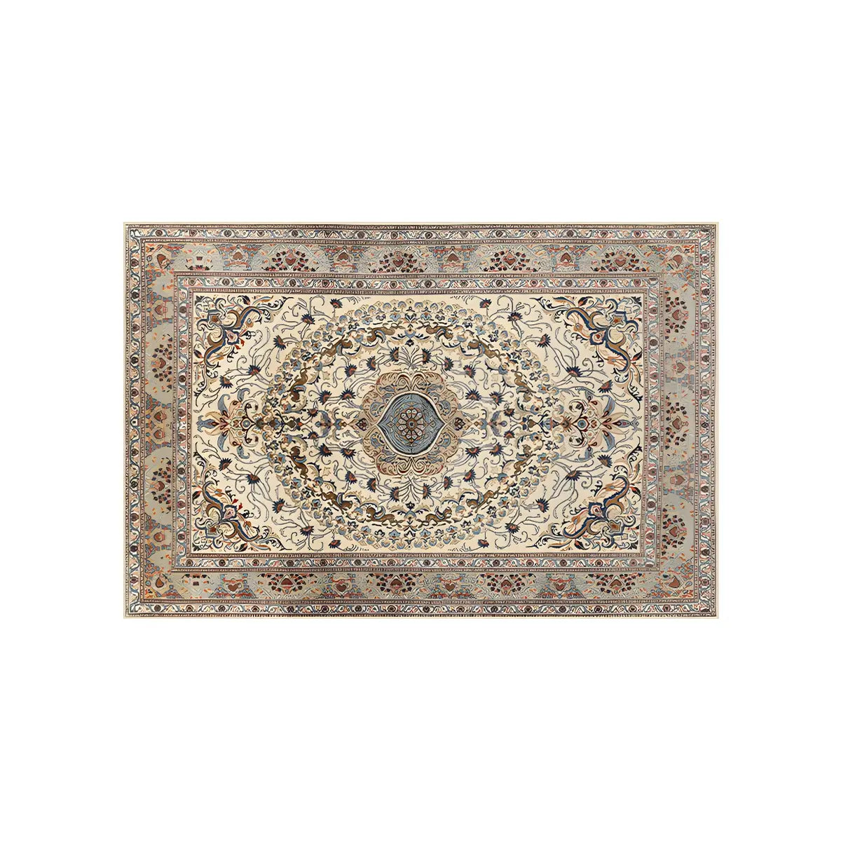 Vintage Imitation Wool Graphic Print Anti-Slip Area Rug Image - 5