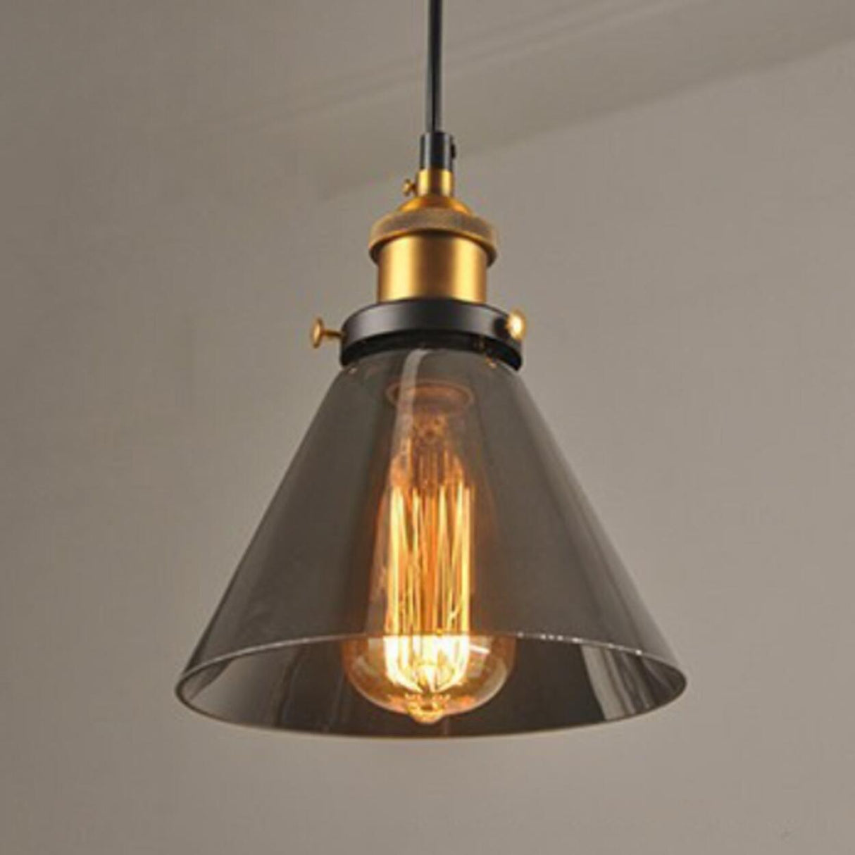 Vintage Industrial Clear Glass Globe Pendant Light Image - 10