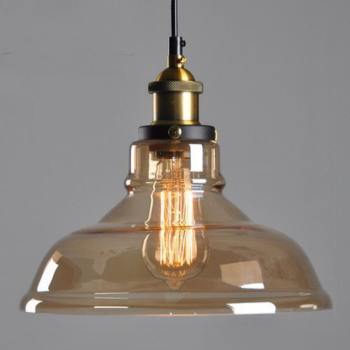 Vintage Industrial Clear Glass Globe Pendant Light Image - 12